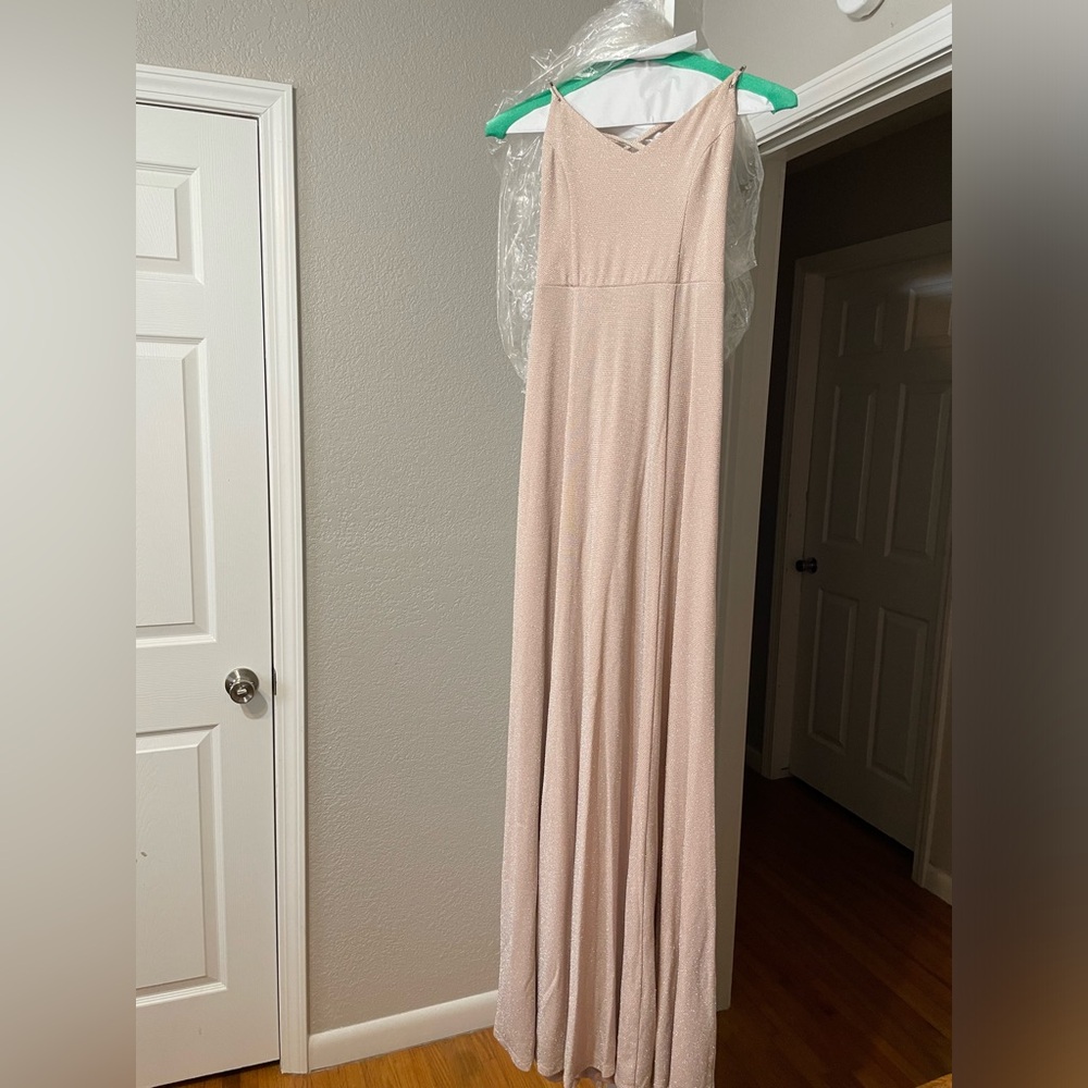 Light Pink Sparkly Maxi Dress